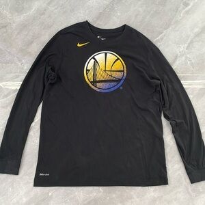 Men’s The Nike Tee NBA Golden State Warriors Dri-Fit Long Sleeve Shirt XL